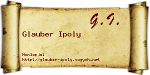 Glauber Ipoly névjegykártya